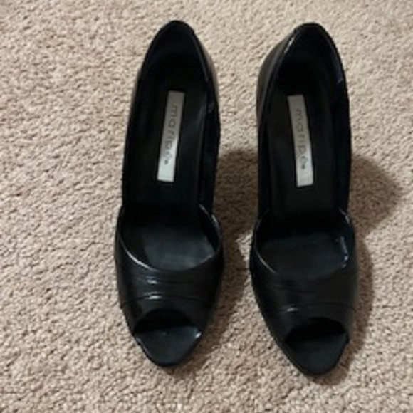 Women's Heels Open Toe Slip on Brand: Maripe Size 6M Upper Leather Heels 3 1/2" - Picture 1 of 4